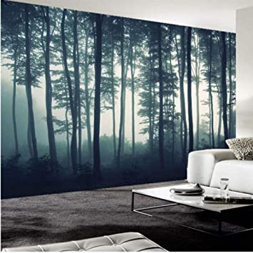 Custom photo wallpaper d nse fog forest tree wall picture living room tv sofa bedroom wall painting nature landscape wallpaper diy tools