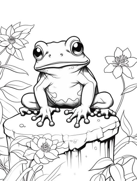 Free printable frog coloring pages list