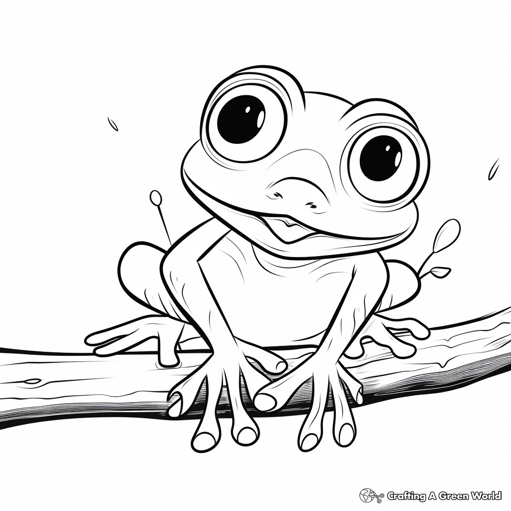 Red eyed tree frog coloring pages