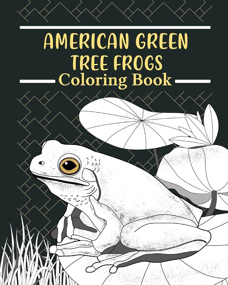 American green tree frog coloring book by paperland