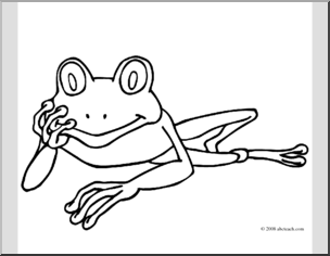 Clip art cartoon red eyed tree frog coloring page i