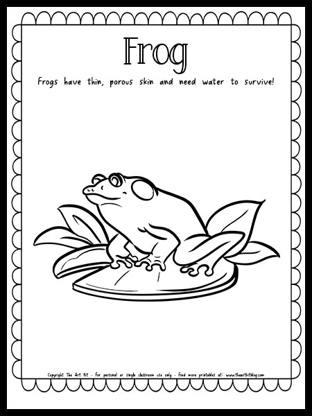 Frog coloring page with fun fact free printable download â the art kit