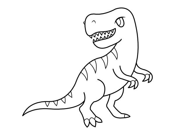 Printable cartoon tyrannosaurus rex coloring page