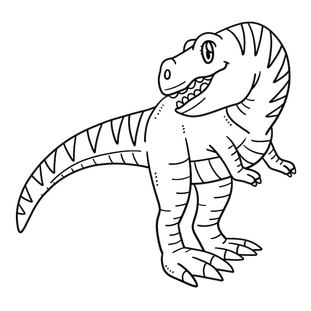 Premium vector baby trex isolated coloring page for kids