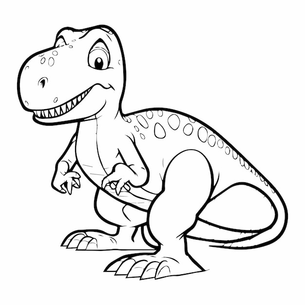 Premium vector cute trex dinosaur animal for coloring book or coloring page for kids vector clipart illustration