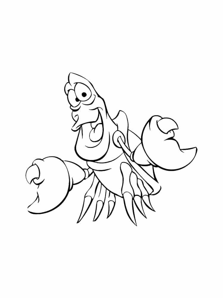 Colorful crab coloring page