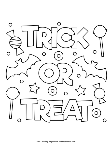 Trick or treat coloring page â free printable pdf from