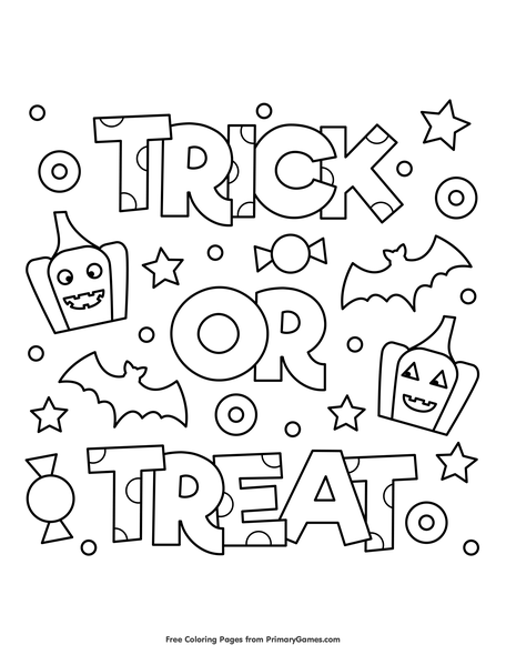 Trick or treat coloring page â free printable pdf from