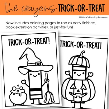 Halloween activities and craft crayons trick or treat coloring pages and board