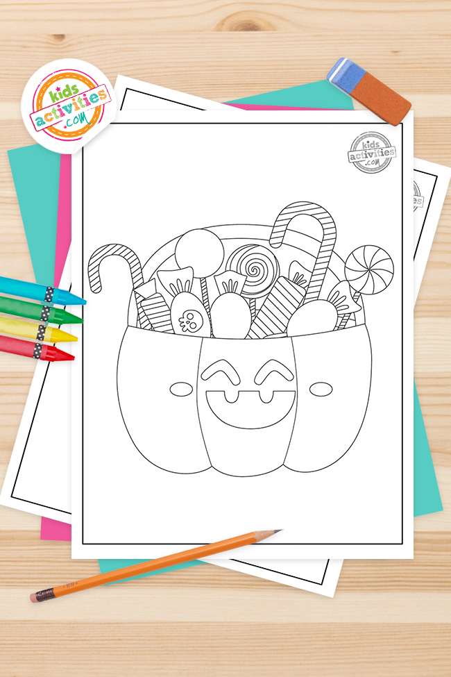 Free printable trick or treat coloring pages kids activities blog