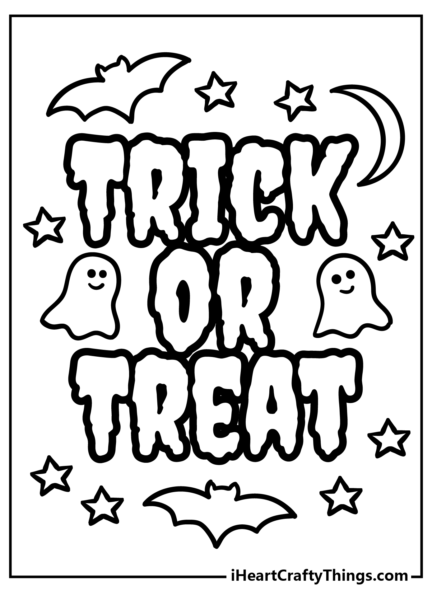 Trick or treat coloring pages free printables