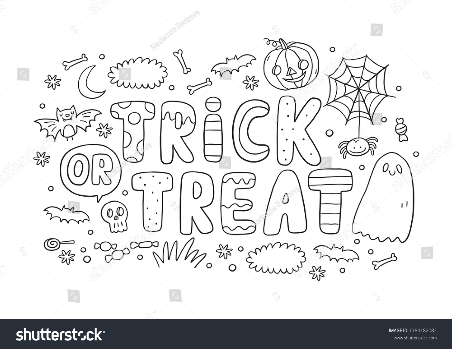 Trick treat coloring page halloween coloring åºåçéåïå ççï