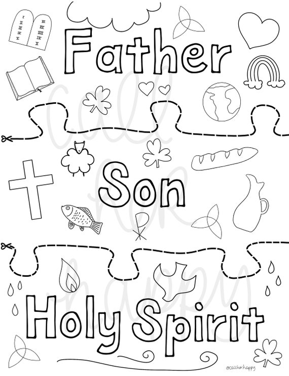 Trinity sunday puzzle worksheet printable coloring page sheet