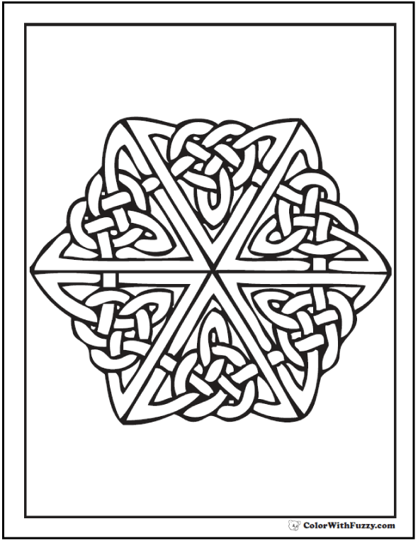 Trinity knot celtic coloring page