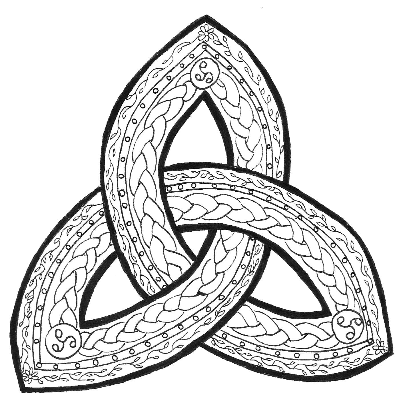 Nice trinity celtic knot coloring page
