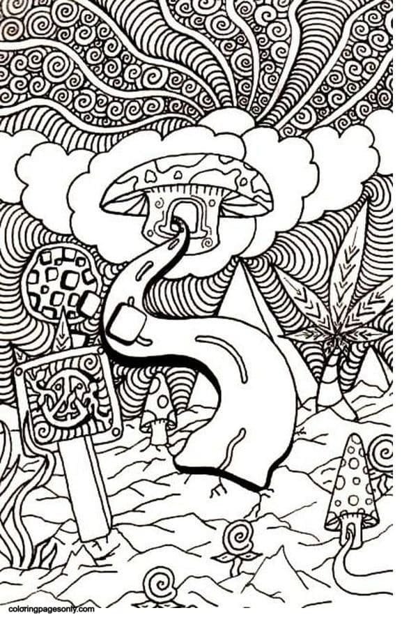 Trippy coloring pages printable for free download