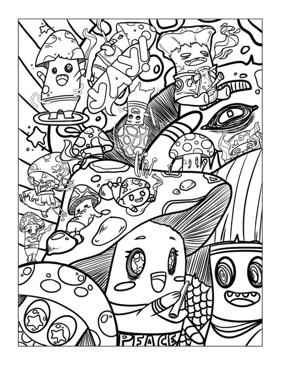 Coloring book trippy for adults