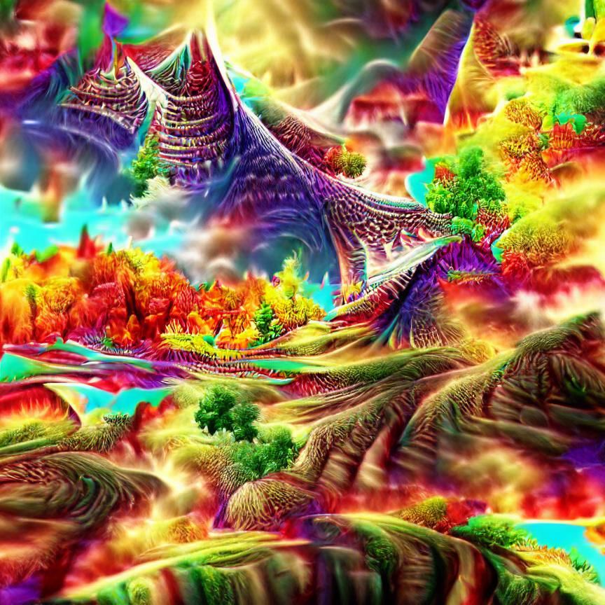 Lsd trippy fractal colourful beautiful landscape mesmerizing k resolution