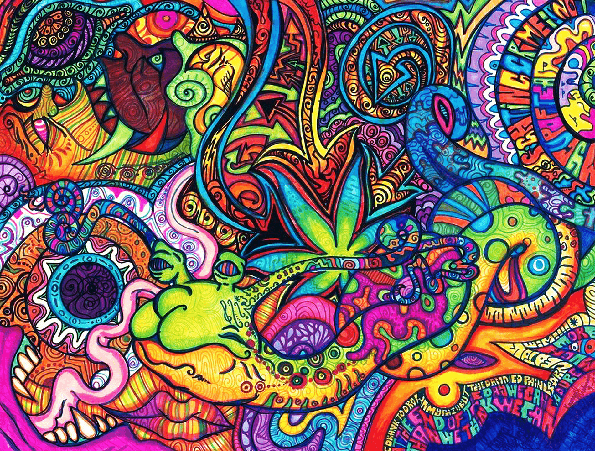 Psychedelic weed wallpapers