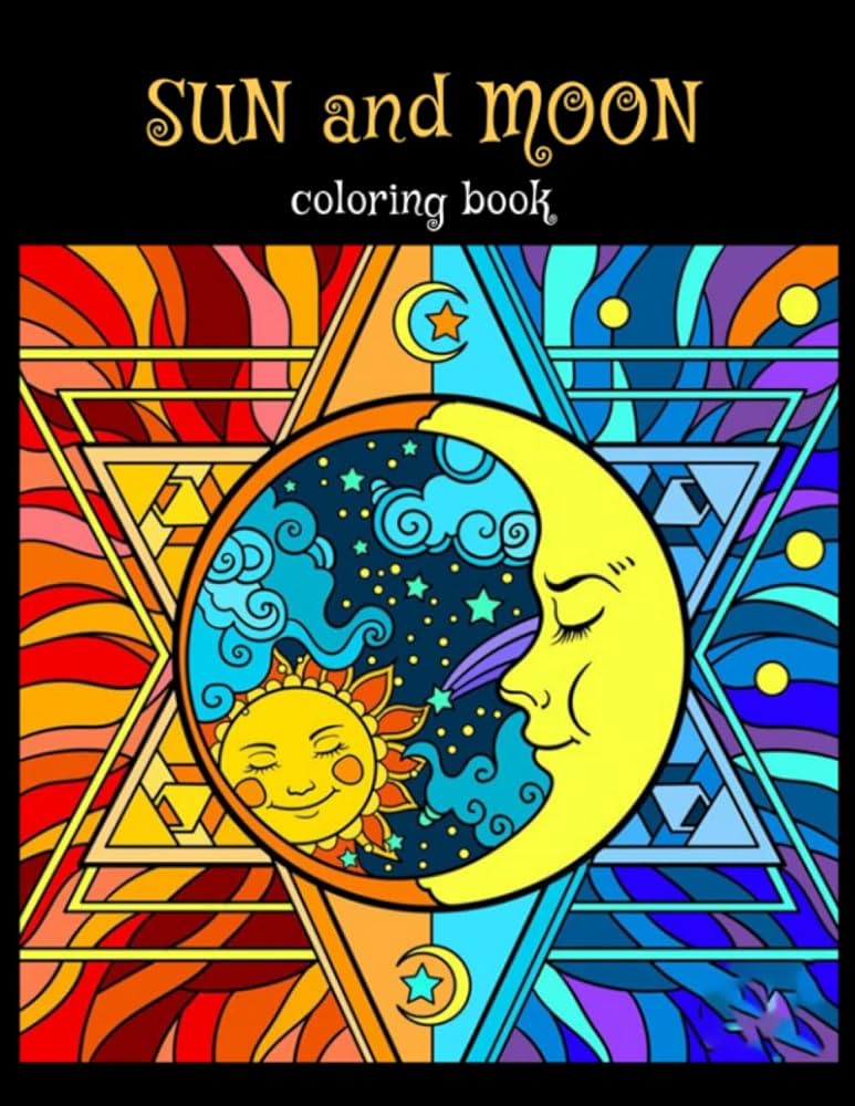 Sun and moon coloring book impressive coloring pages featuring celestial with wonderful illustrations great gift for all ages to have fun and more tapp rayaan books
