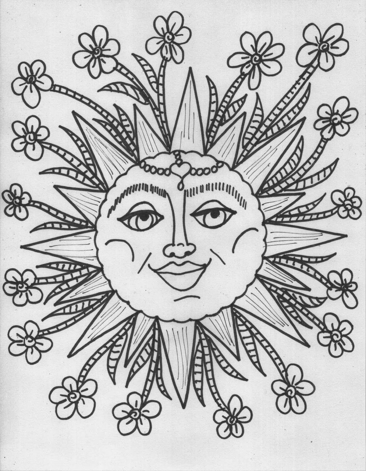 Hippie sun coloring pages moon coloring pages star coloring pages sun coloring pages