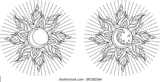 Adult coloring page sun images stock photos d objects vectors