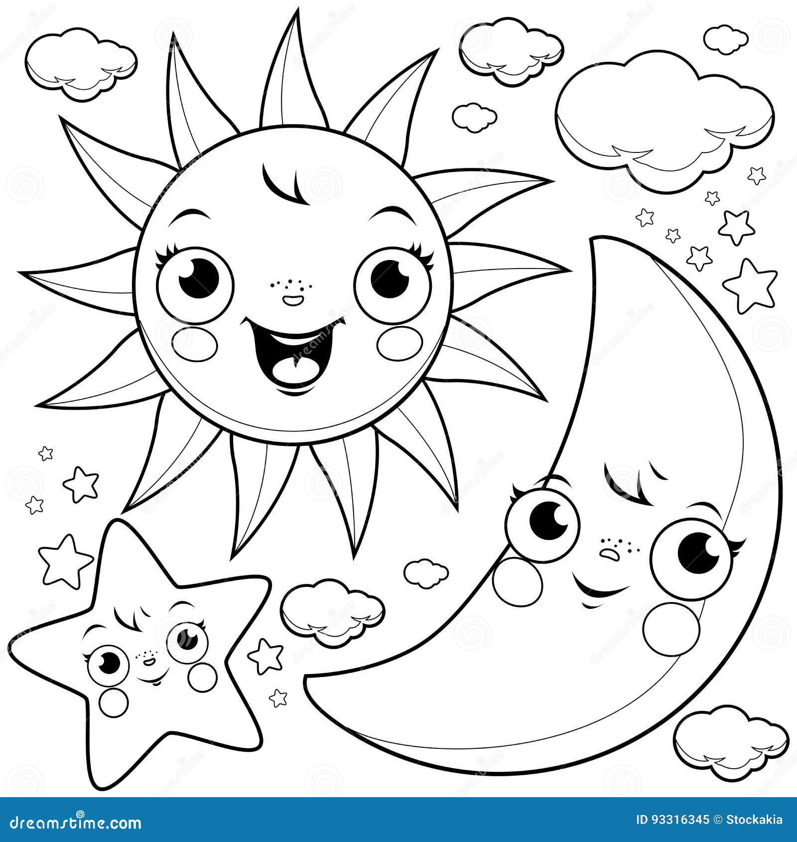 Sun coloring stock illustrations â sun coloring stock illustrations vectors clipart