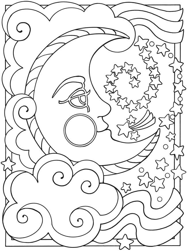 Free printable moon coloring pages for kids