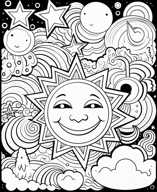 Page black and white coloring images