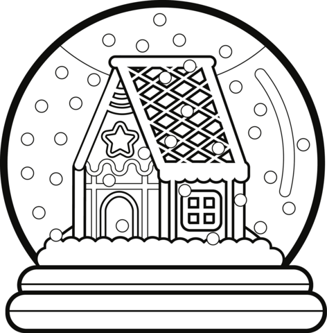 Christmas snow globe coloring page free printable coloring pages