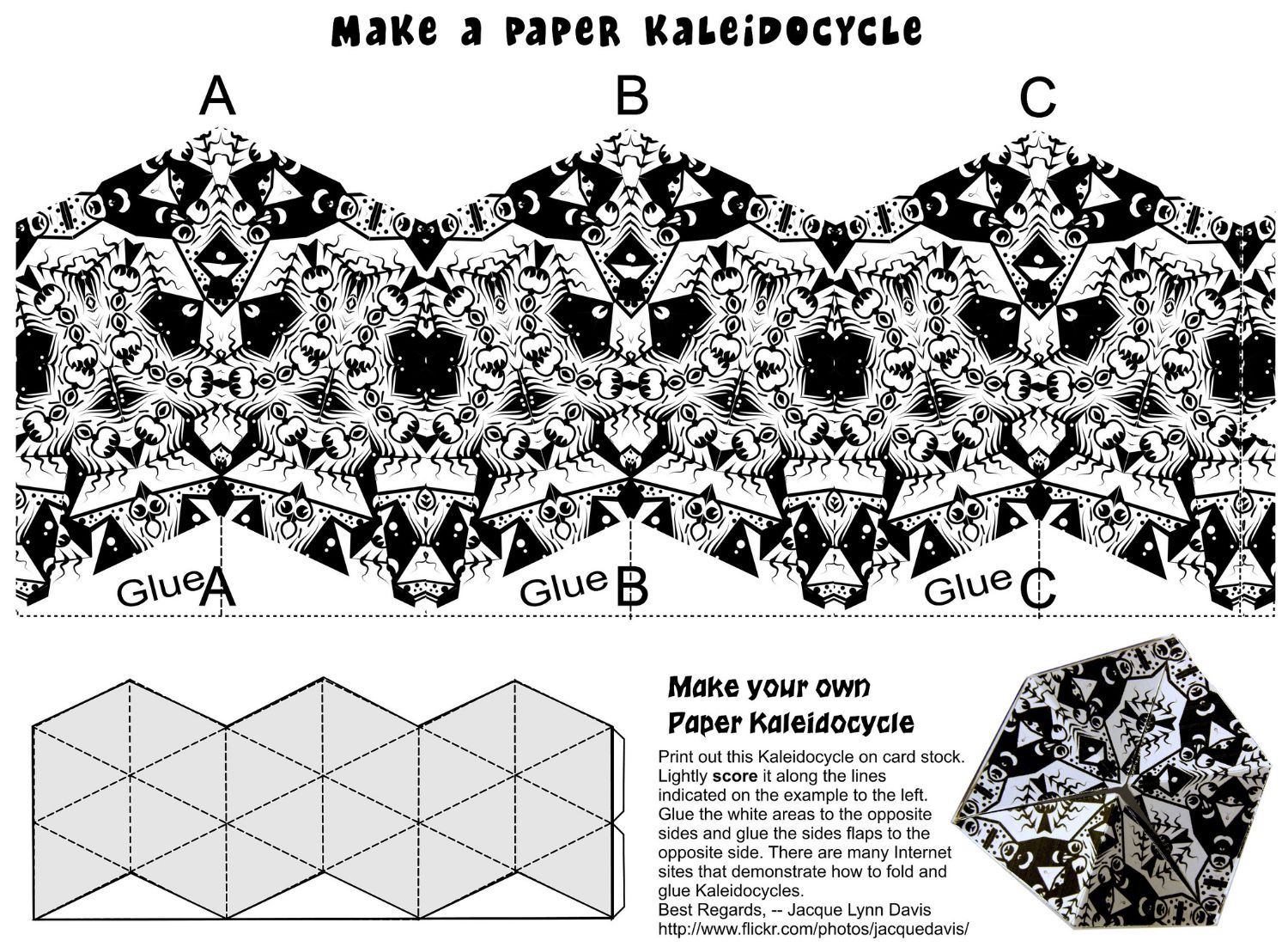 Paper kaleidosycle template free printable papercraft templates