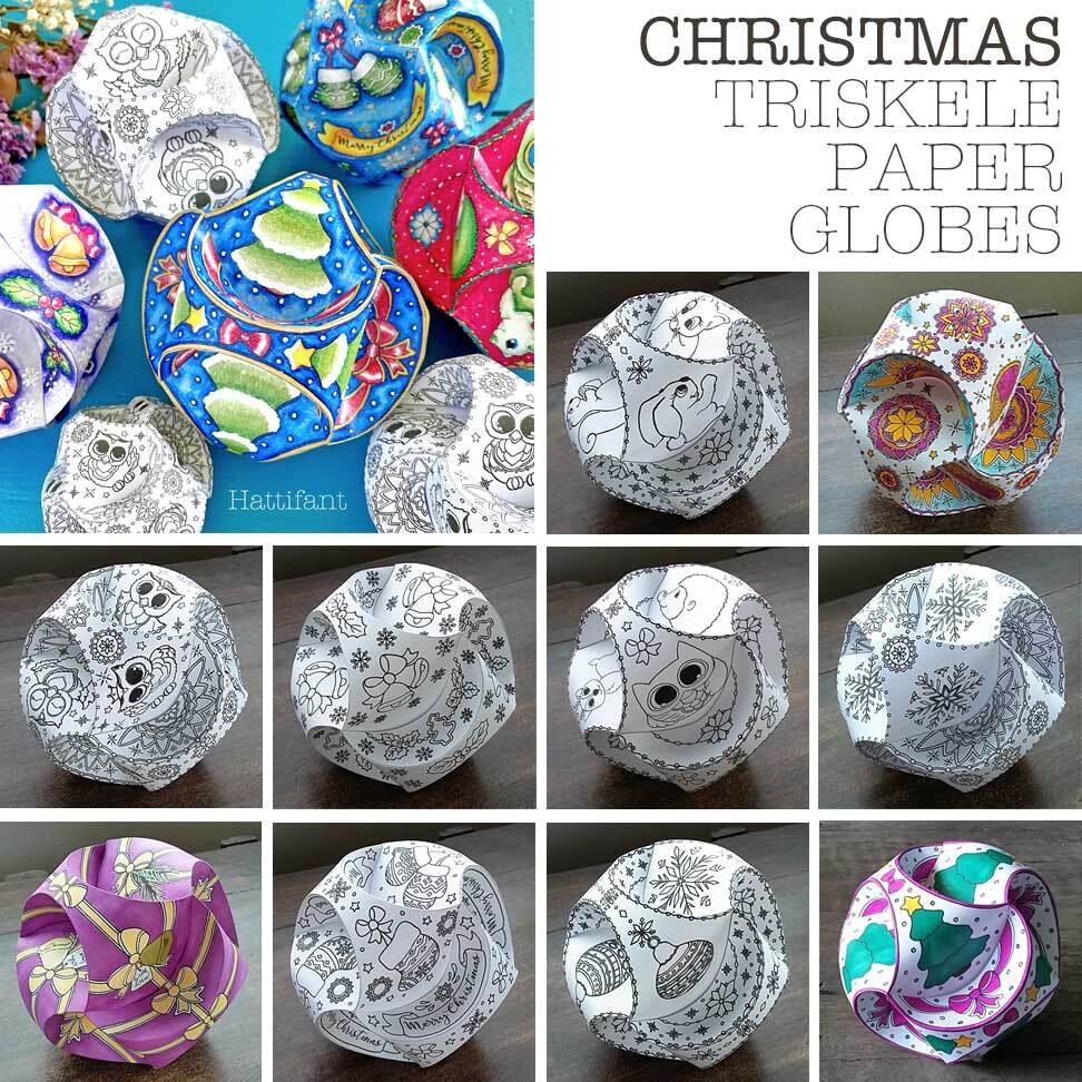 Christmas triskele paper globe bundle