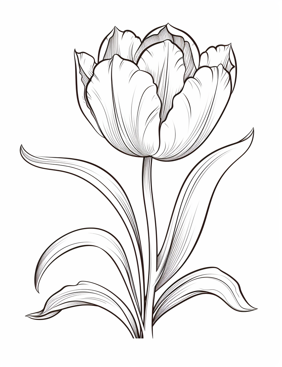 Tulip flowers coloring book for children coloring pages