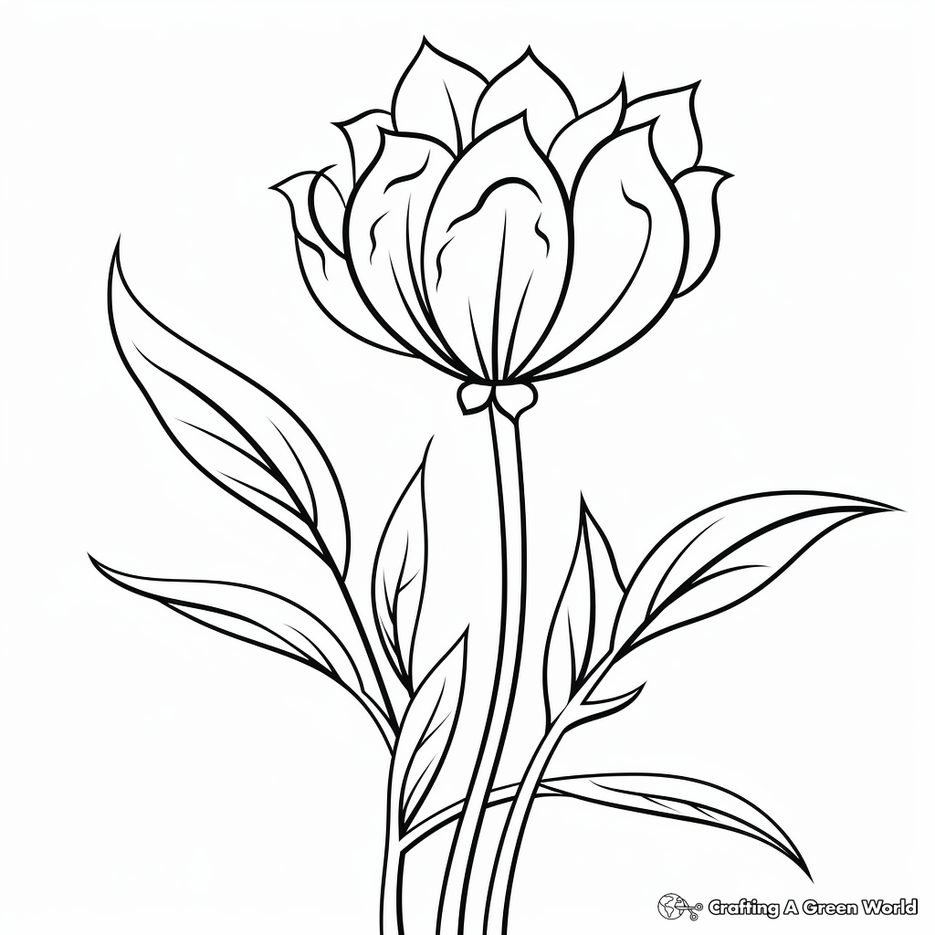 Easy flower coloring pages