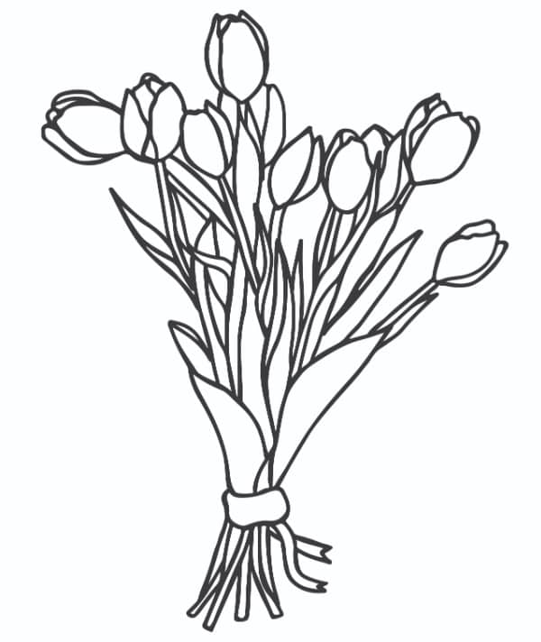 Free tulip coloring pages to print