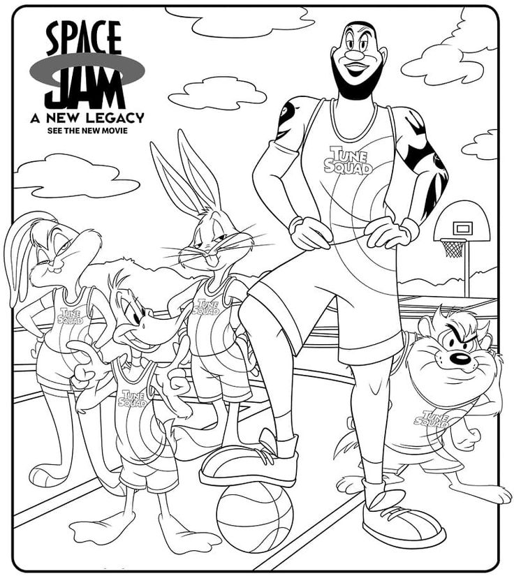 Space jam coloring pages