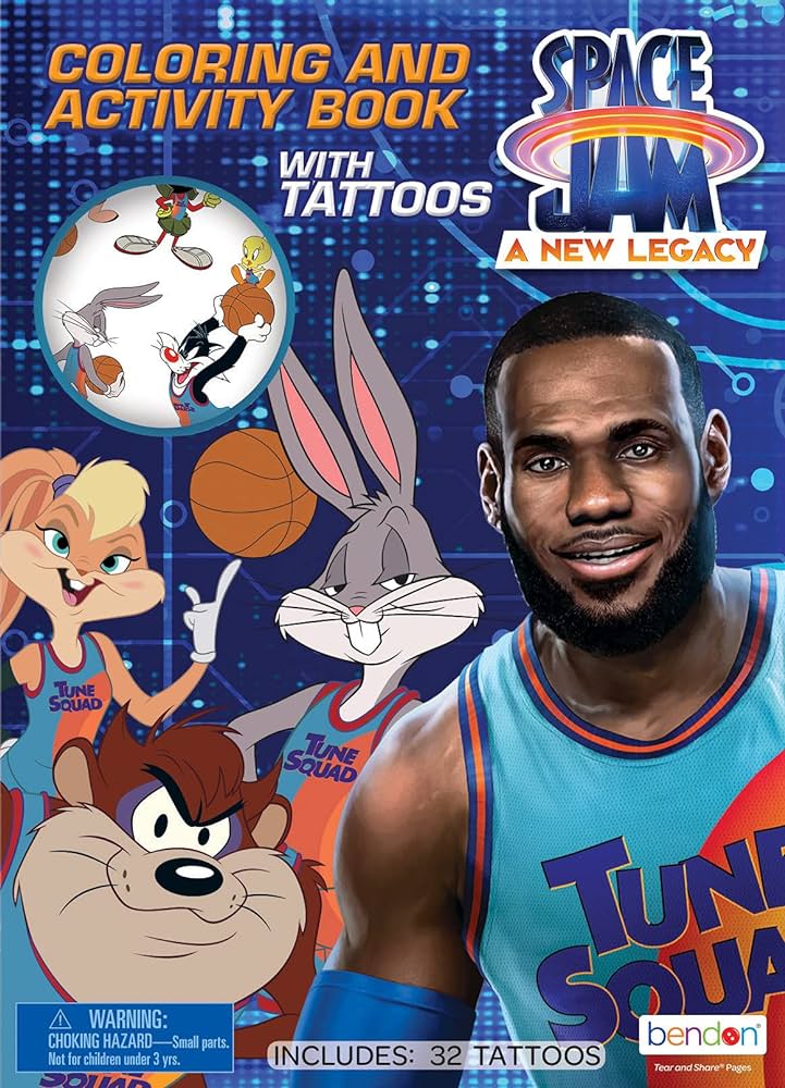 Bendon space jam a new legacy page coloring and activity book with temporary tattoos looney tunes toys games