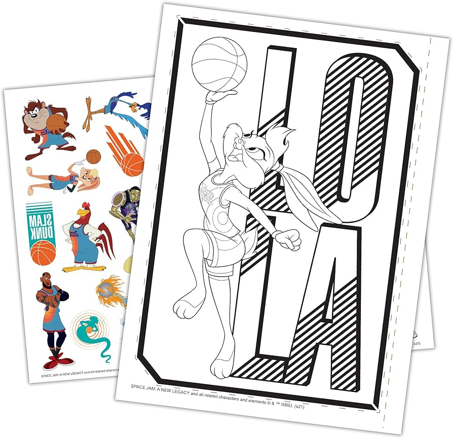 Bendon space jam a new legacy page coloring and activity book with temporary tattoos looney tunes toys games