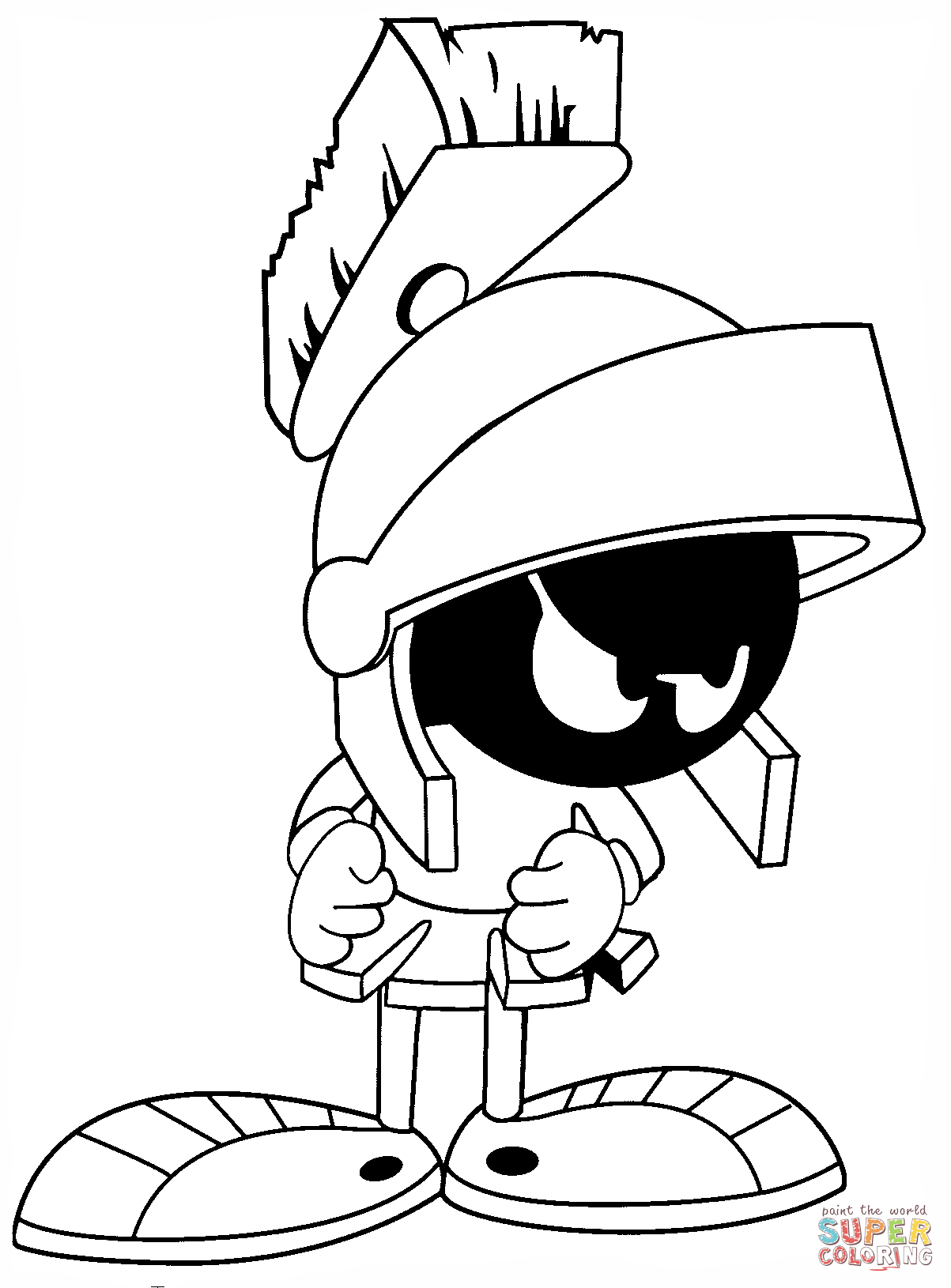 Looney tunes marvin the martian coloring page free printable coloring pages