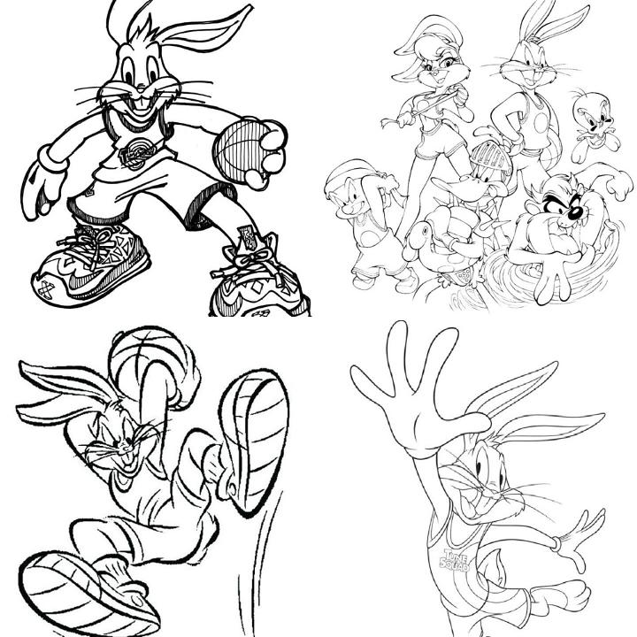 Free space jam coloring pages for kids and adults