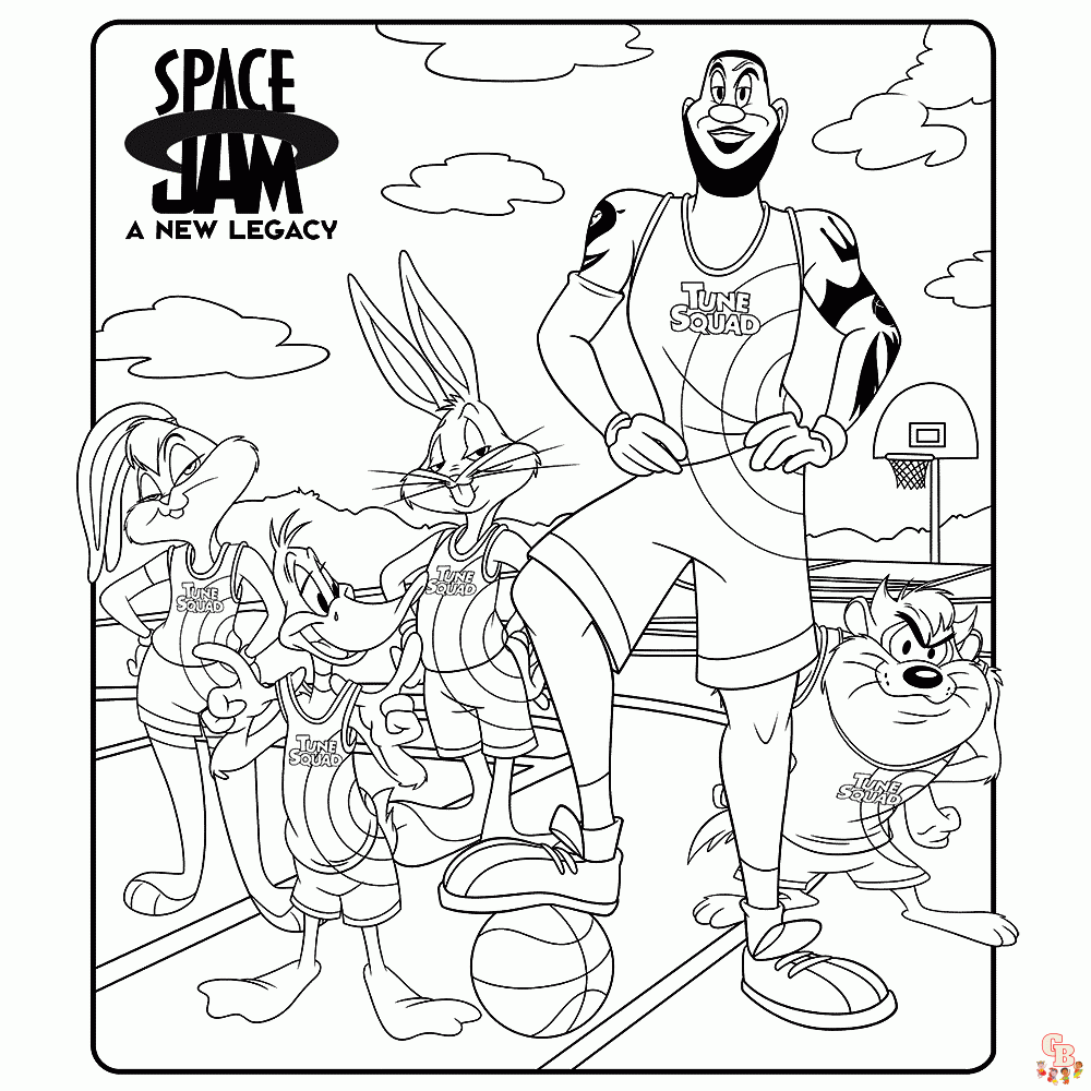 Gratis space jam kleurplaat