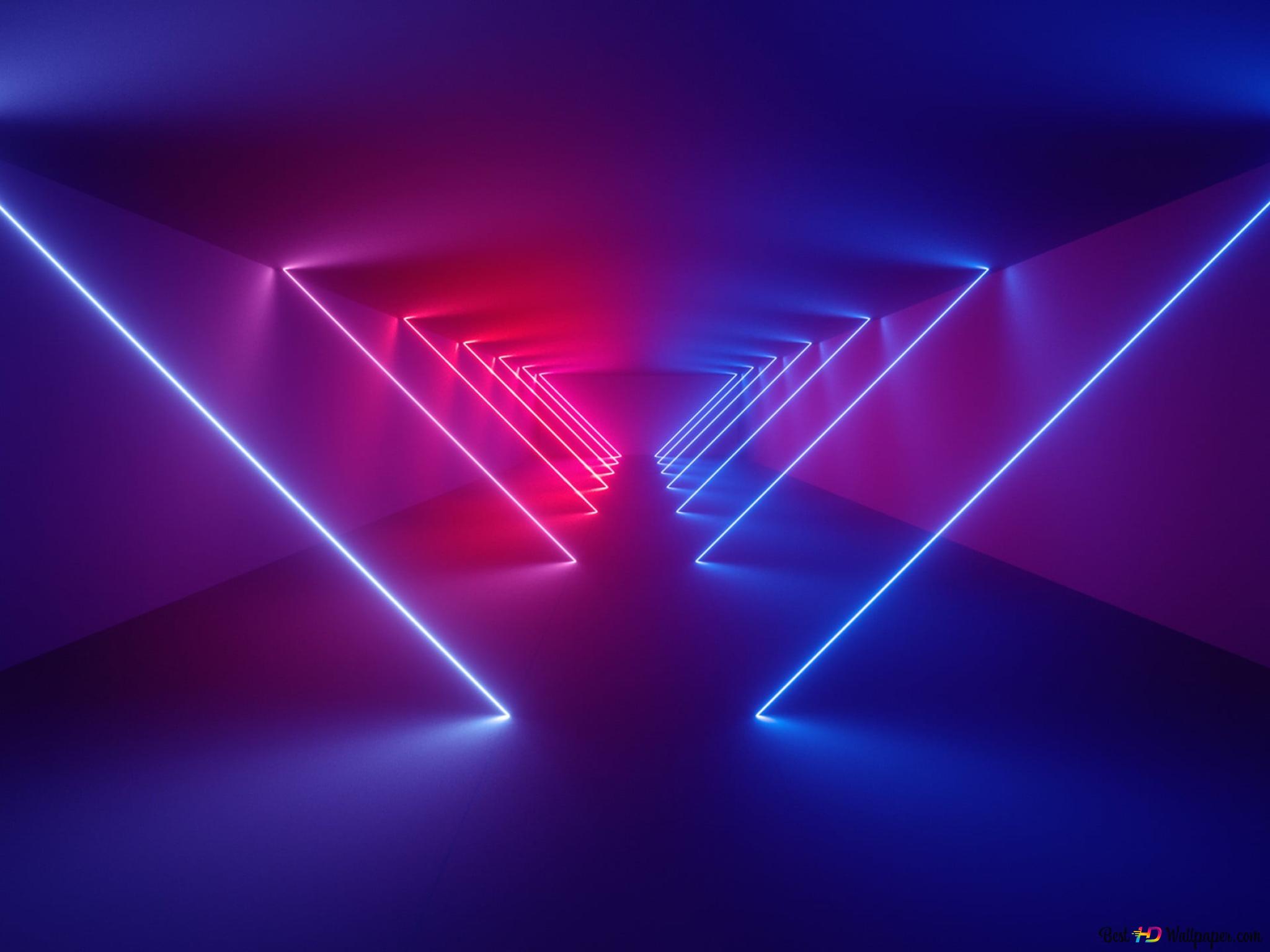Neon tunnel k wallpaper download