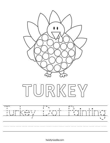 Turkey dot painting worksheet