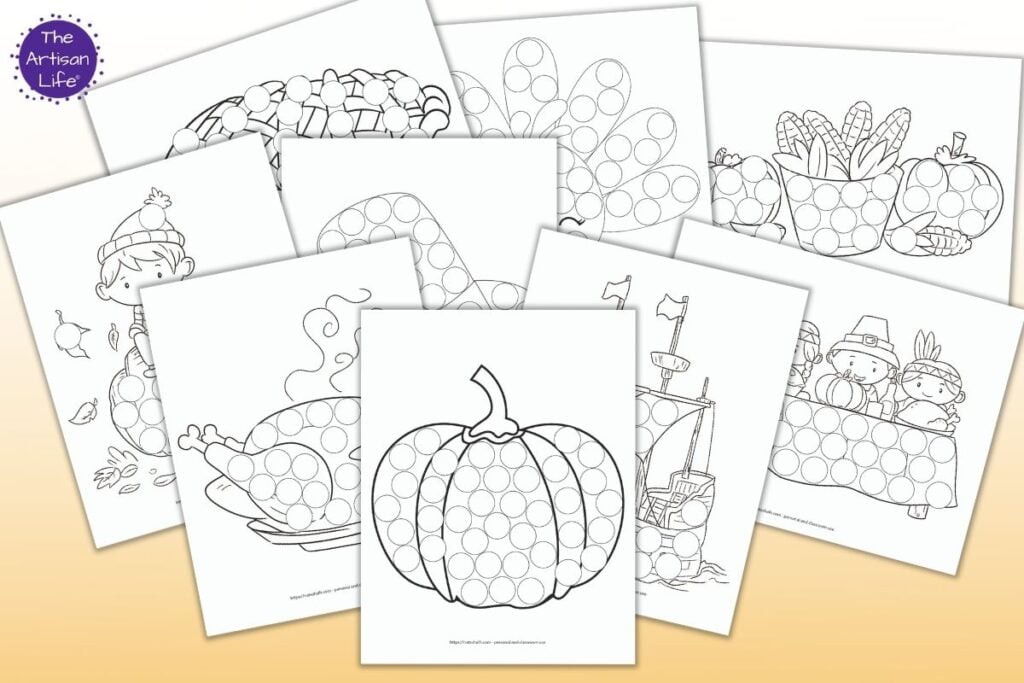 Free thanksgiving dot marker printables to keep your child busy at the dinner table