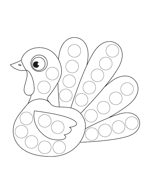 Premium vector autumn dot markers coloring pages for kids