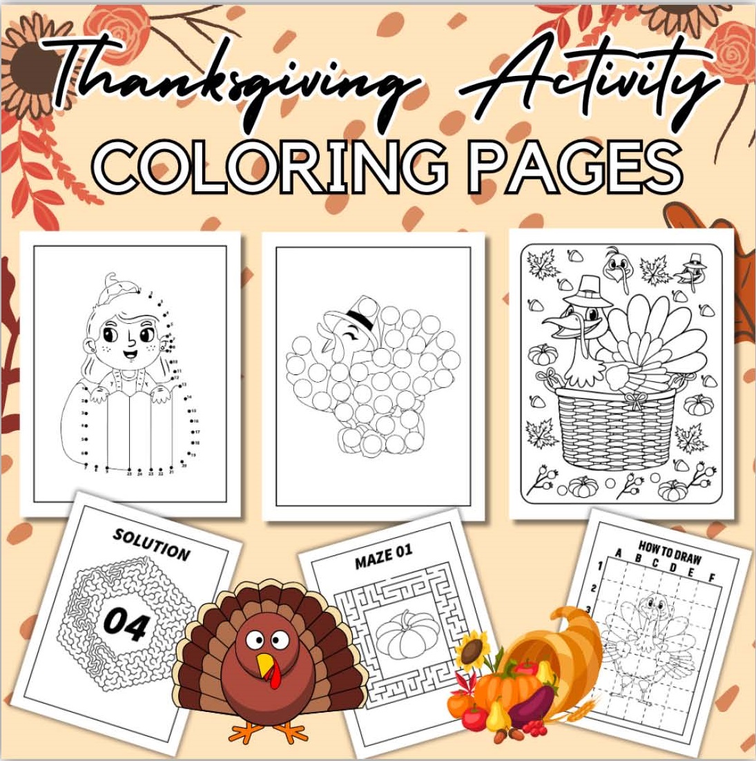 Thanksgiving coloring pages dot marker and activities turkey directed drawing made by teachers