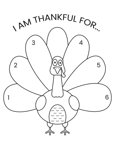 Thankfulness turkey coloring page