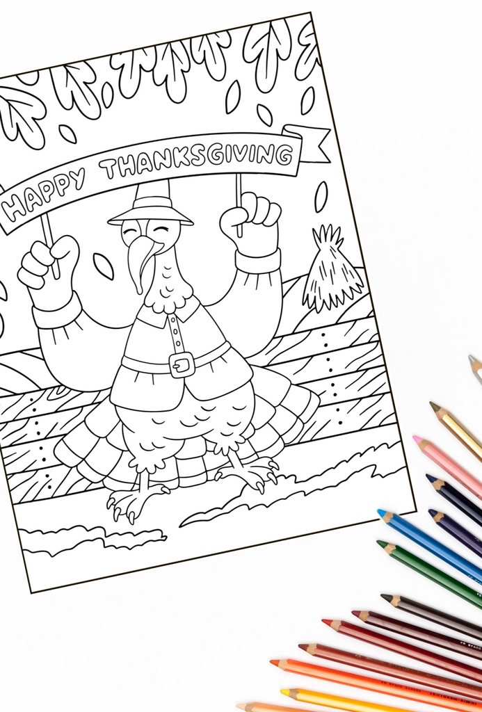 Thanksgiving coloring pages pack