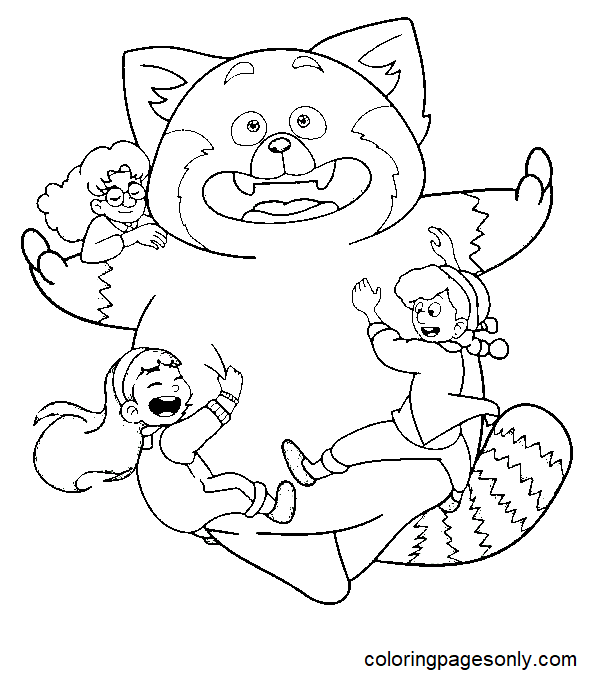 Turning red coloring pages printable for free download