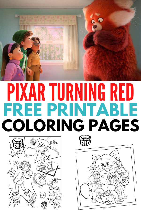 Free printable turning red coloring pages